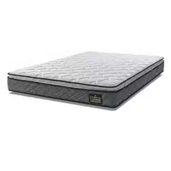 Colchão Casal Espuma D33 Pillow Top Millenium 138x188x19cm Cinza/Branco Hellen - Suporta até 120kg p