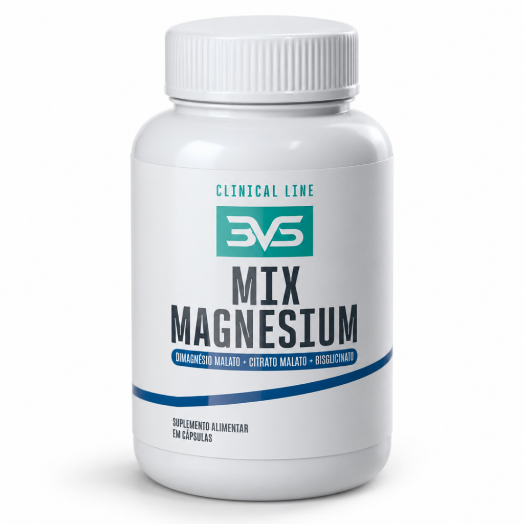 Mix Magnesium - Magnésio Dimalato + Magnésio Bisglicinato + Magnésio Citrato 60 ou 120 Cápsulas Fórmula Avançada