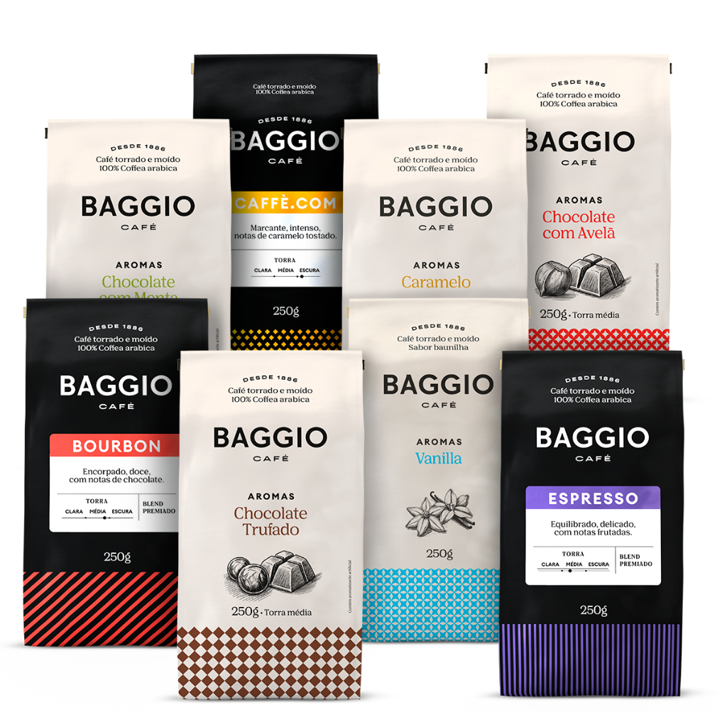 Baggio Café Kit Moídos Master 2kg (8x250g) Coleção Completa