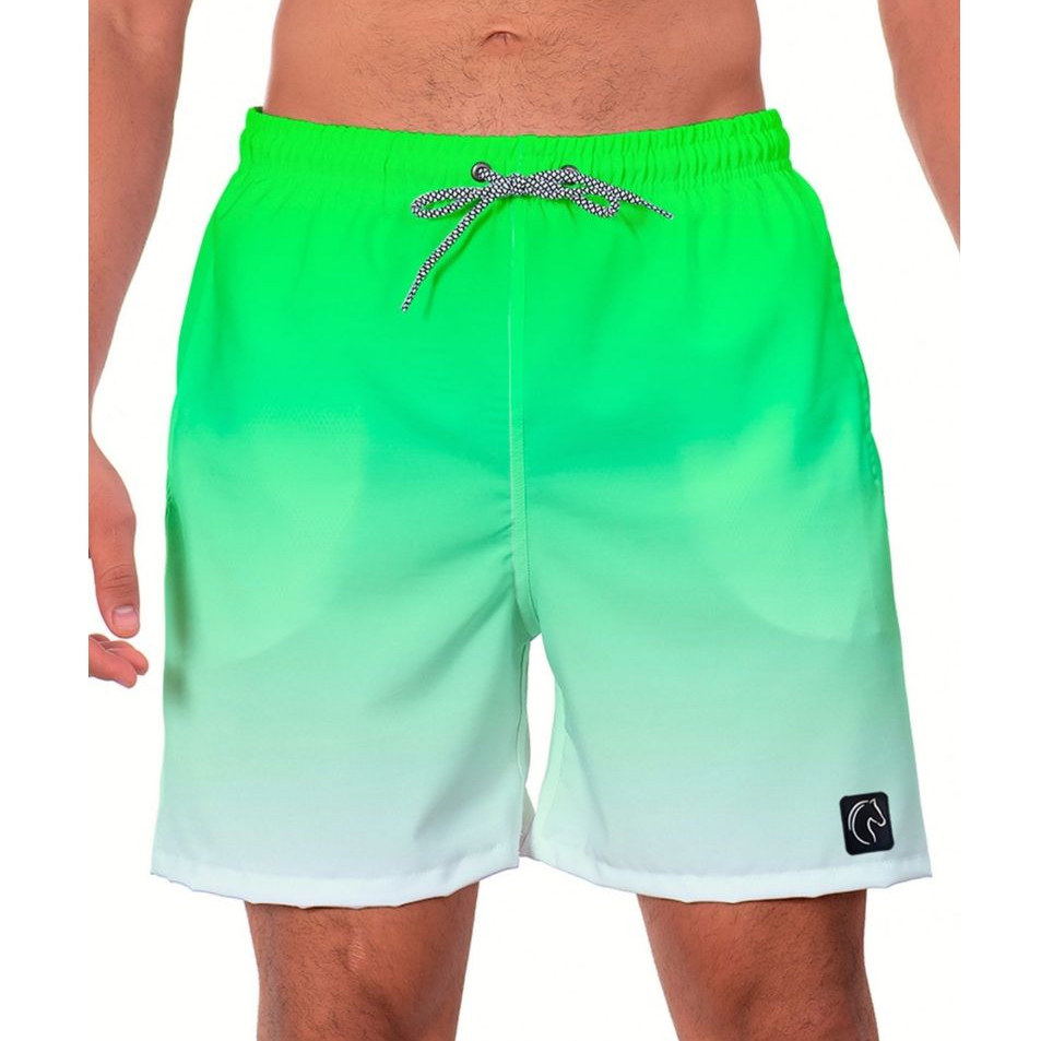 Shorts Masculino Estampado Tie Dye Verão Praia Moda Tecido Leve com Elastano Casual Bermuda Masculina Estampa