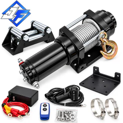 Guincho Elétrico 12V 4500/3000LBS para Jipe, Quadriciclo e Gaiola - Com Controle Remoto