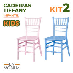 Kit 2 Cadeiras Infantil Polipropileno Azul e Rosa para Brinquedoteca e Quarto