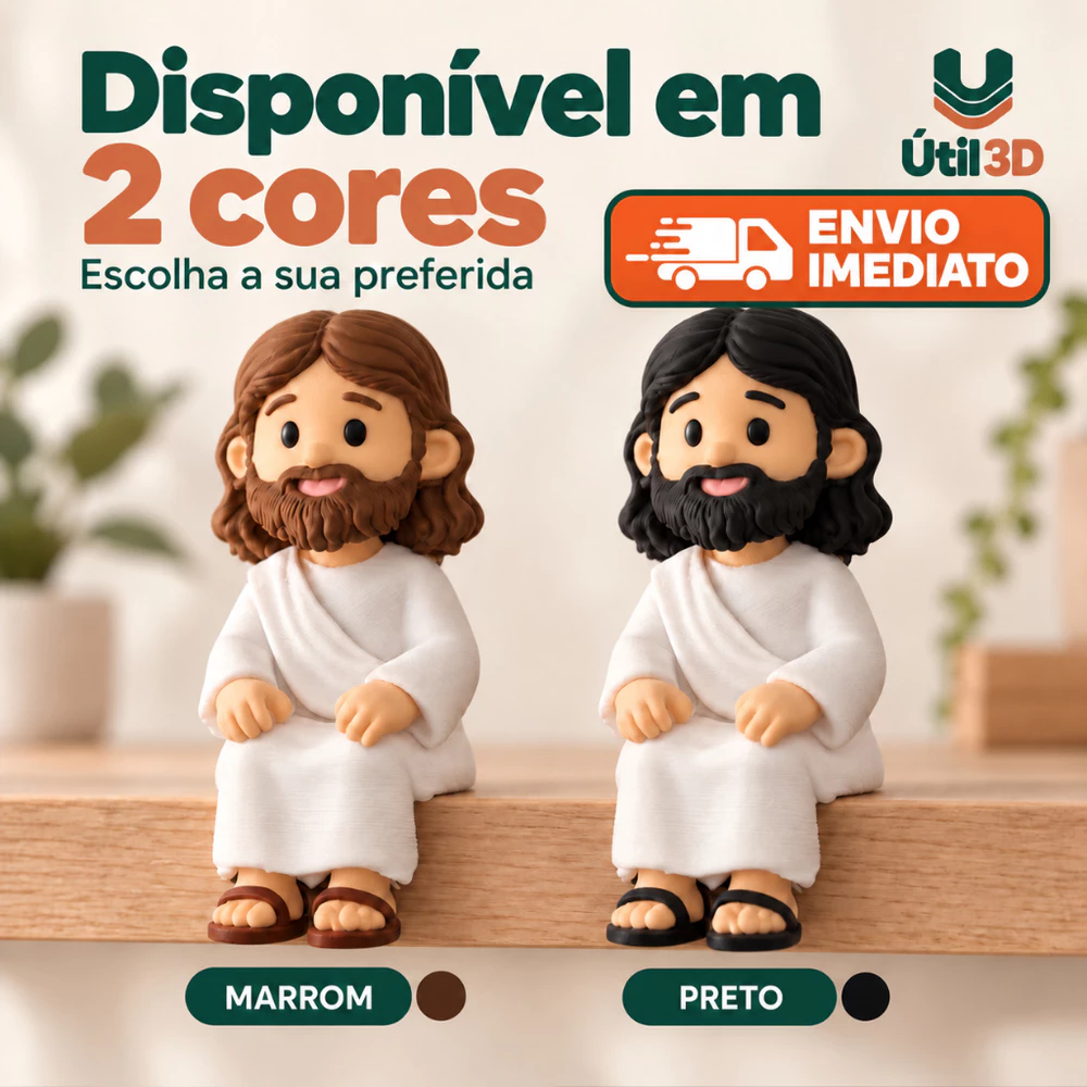 Mini Jesus Cristo Sentado 5cm boneco enfeite Decorativo para mesa nicho monitor de computador