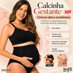 Calcinha Alta Trifil De Sustentação Para Gestante Grávida Sem Costura