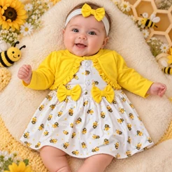 Vestido Abelhinha Com Bolero E Faixa De Cabelo