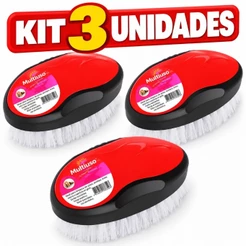 Kit 3 Escovas de Limpeza Multiuso Condor - Cerdas Resistentes Pegada Ergonômica