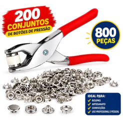 Alicate Aplicador Para Botão De Metal De Pressão Roupa Bebe