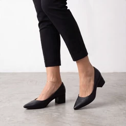 Scarpin Vizzano Feminino Salto Baixo Grosso Conforto Original