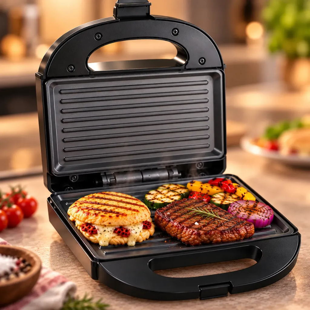 Sanduicheira Elétrica Antiaderente Sanduicheira Grill 110V 127V 220V Aquece Rápido Não Gruda Limpa Fácil Misteira Tostex