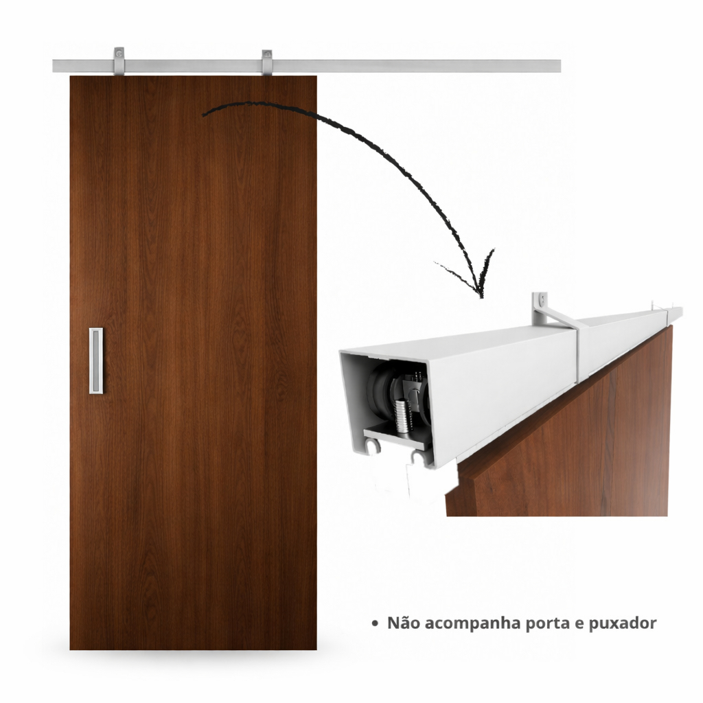 Kit p/ porta de correr em Alumínio 1,20MT,1,4MT, 1,5MT ,1,6MT, 1,8MT, 2,0MT,2,4MT aluminio natural