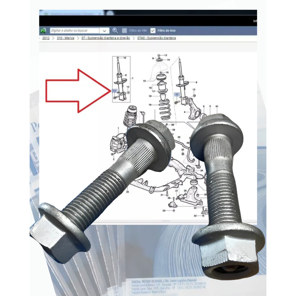 2 Parafusos + Porca Amortecedor Diant Novo Corsa Montana Gm em Oferta na Shopee