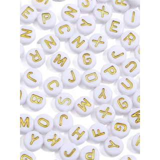 Miçangas Infantil Letras 50Pçs/100Pcs/200Pcs -dourado - Você pode escolher qualquer letra que quiser