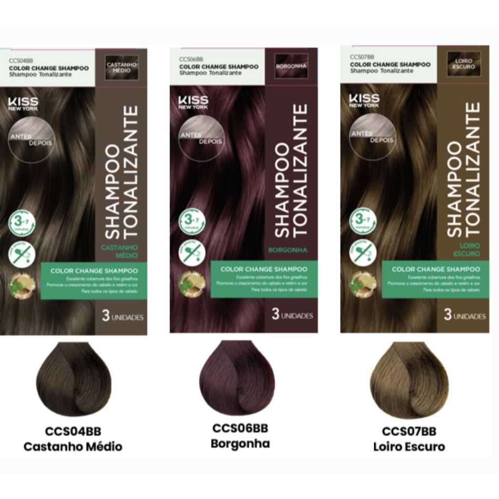 Kiss New York - Shampoo Tonalizante Color Change - ( Cores ) em Oferta na Shopee