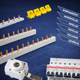 Barramento Pente 12P bifásico  monofasico trifasico 63A Disjuntor Din bipolar conector generico e isolador em Oferta na Shopee