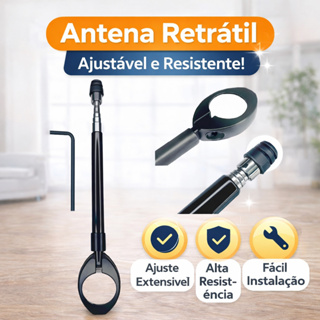 Antena Corta Pipa Retrátil 6 Estagios Guidão Universal em Oferta na Shopee
