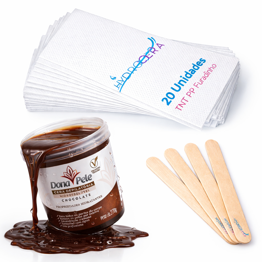 Cera Cremosa de Micro-Ondas Hidrossoluvel Donapele Chocolate 270g + TNT Perlon 20 folhas em Oferta na Shopee