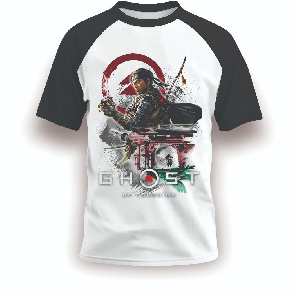 Camiseta Ghost of Tsushima Masculina | Arte Samurai Jin Sakai | Gamer Geek Anime