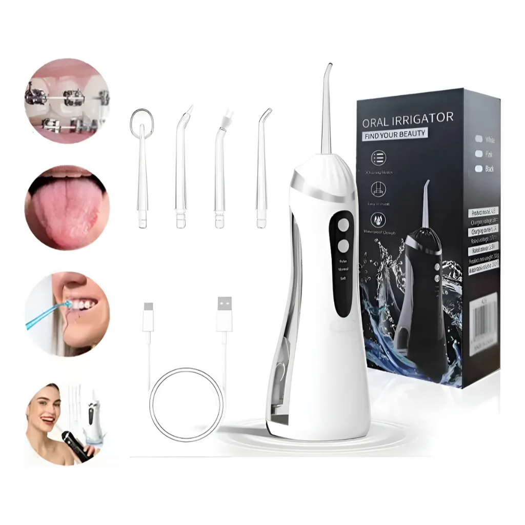 Limpador Oral Dental Bucal Gengiva Aparelho Recarregável Branco Irrigador Higienizador Nasal 3.7v