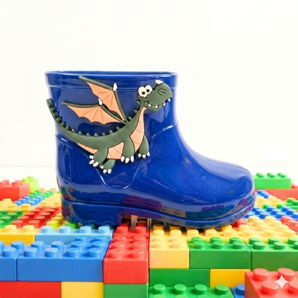 Galocha Bota chuva Infantil para terra Menino Masculina Criança Leve Confortável Solami