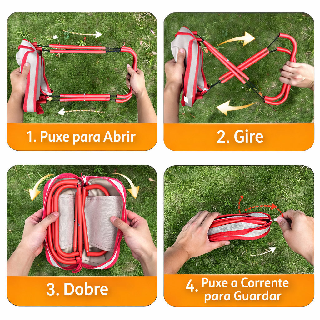 Banqueta Banquinho Dobrável Alumínio Camping Com Bolsa Ziper — imagem 2 de 2