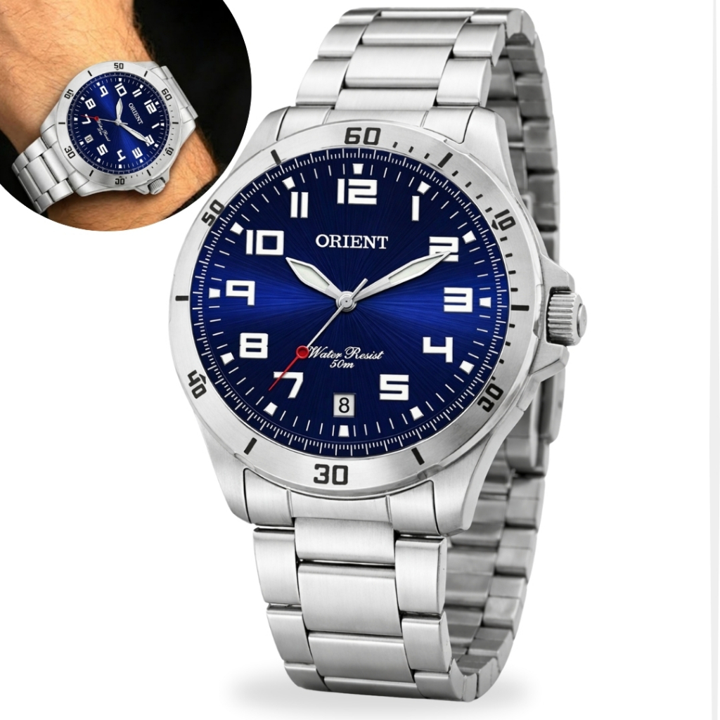 Relógio Orient Analógico Masculino Clássico Prateado Quartz Em Aço Inoxidável Calendário Prova D'água 50 Metros Original em Oferta na Shopee