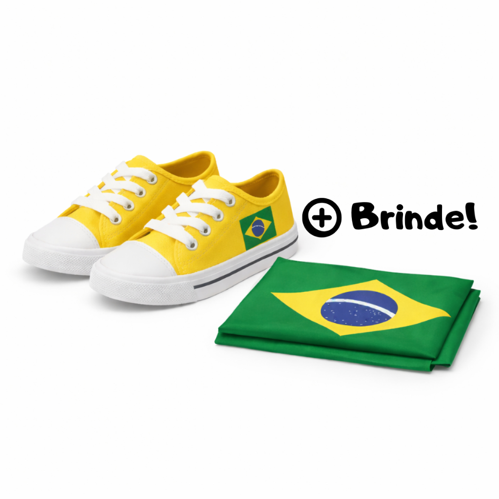 Tênis Infantil All Light Star Feminino Masculino Confortável Brasil Copa Do Mundo 2026 Hexa Campeão