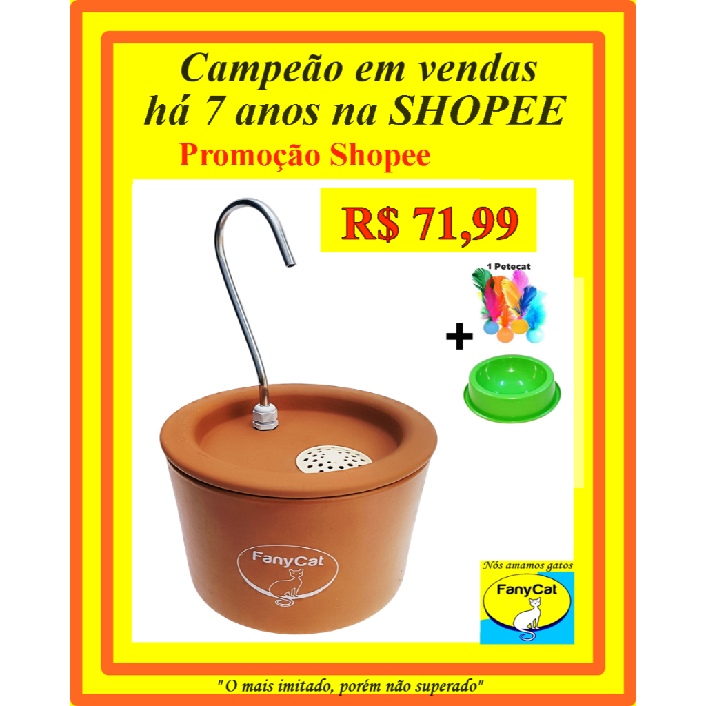 Bebedouro Fonte Gatos em Cerâmica O Melhor O Nº1 3 Litros