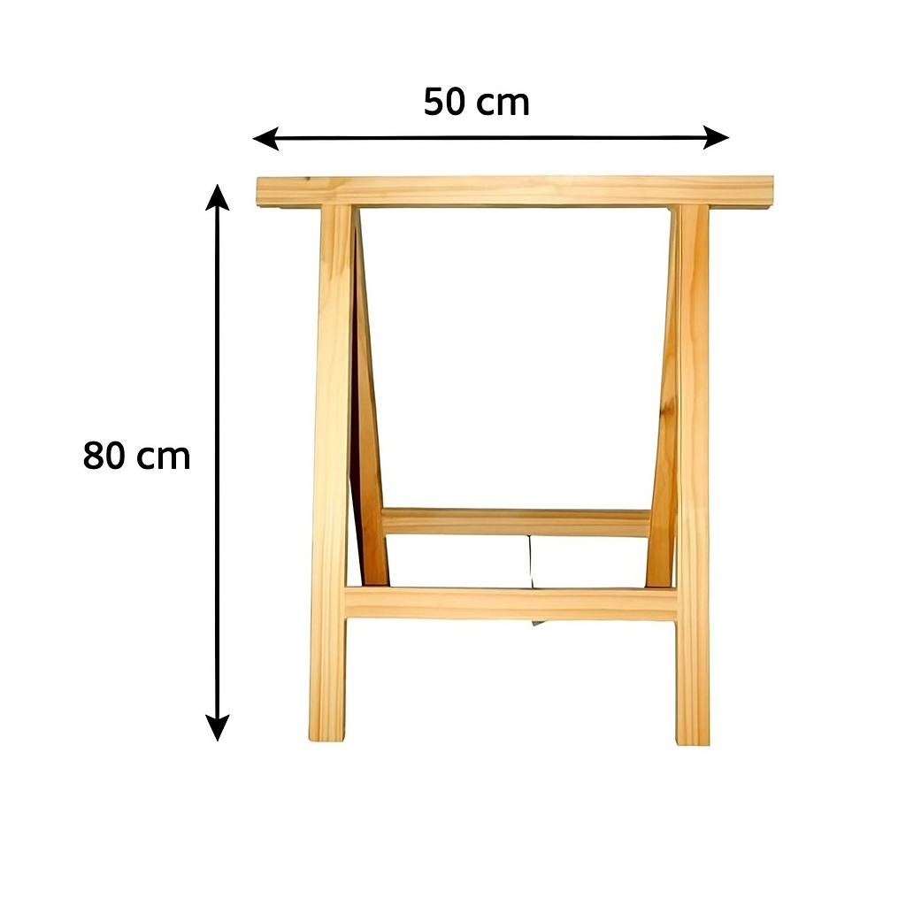 Cavalete de Madeira Pinus p/Bancada 80x50 cm c/ 1 Unid Office