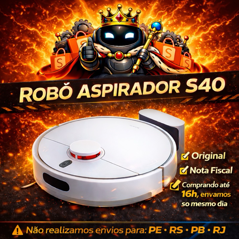 Imagem Robô aspirador Xiaomi S40 Bivolt 10.000 PA Mapeamento a Laser inteligente Automática