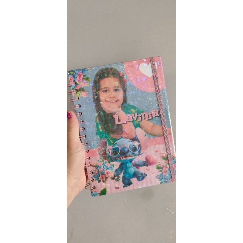CADERNO A5 STITCH - CADERNO DE AVISOS - CADERNO PERSONALIZADO NOME E FOTO -  80 FOLHAS PAUTADAS