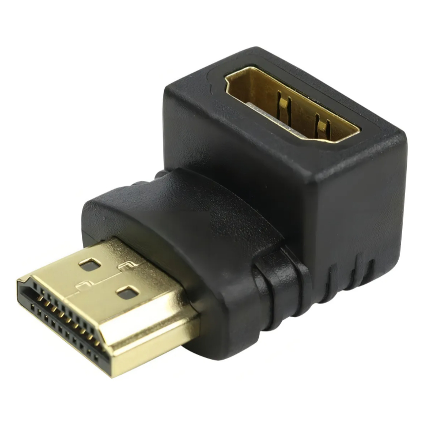 Adaptador Conector Hdmi Macho X Fêmea 90 Graus  Compacto para Instalações em Espaços Curtos