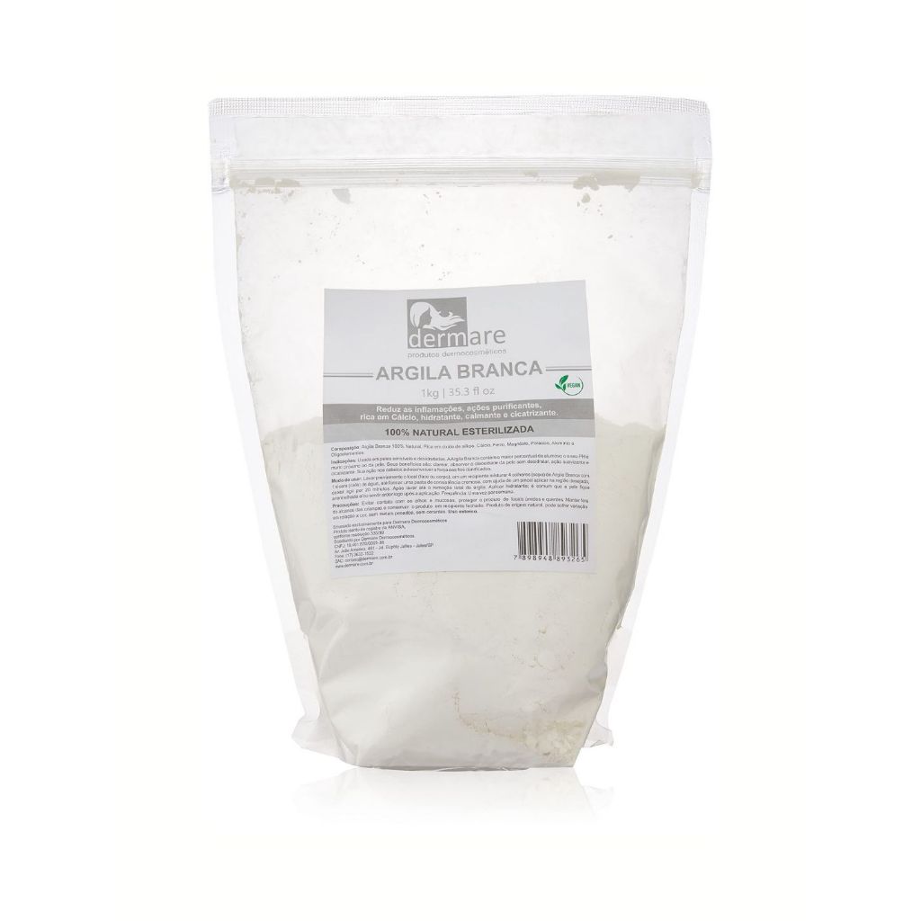 argila branca para limpeza facial mi