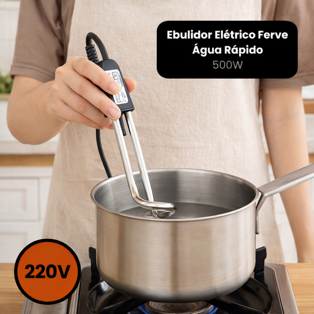 Ebulidor Elétrico 500W 220V Alta Potência Para Aquecer Água Rápido E Seguro