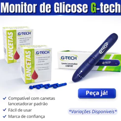 Medidor Monitor De Glicose | Lancetas e Caneta Lancetadora - G-tech
