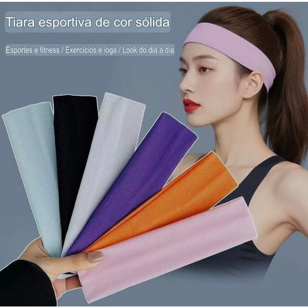 Faixas de Cabelo Penteados e Esportivo Branco, Preto, Marrom Claro e Marrom Escuro,Ioga Coloridas
