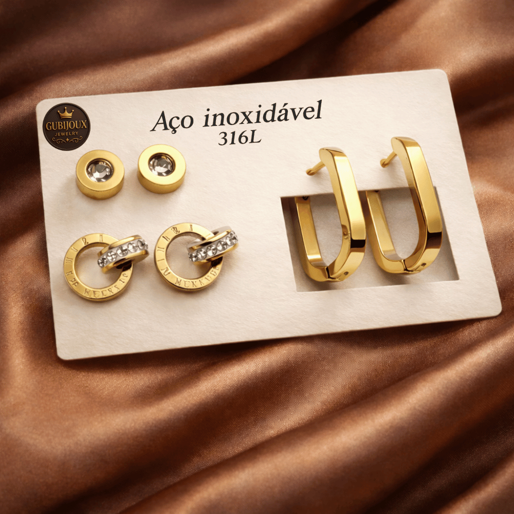 Brincos Aço Inox 316L Dourado Feminino Argola Grossa Zircônia Ponto de Luz Antialérgico em Oferta na Shopee
