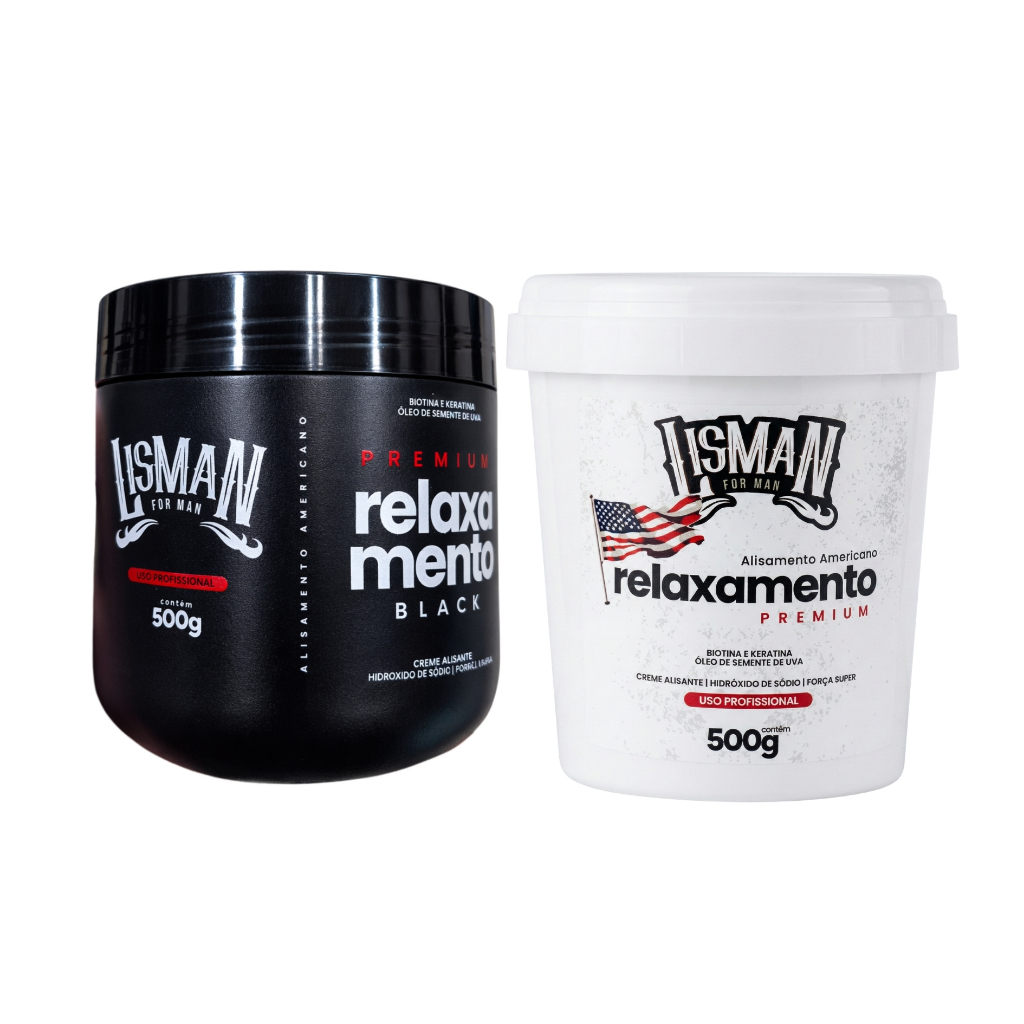 Relaxamento Alisamento Americano  Masculino Black / White 500g LisMan