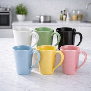 Conjunto 6 Canecas Tulipa em Porcelana 250ml Coloridas para Café e Chá em Oferta na Shopee