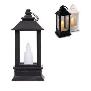 Mini Luminaria Lanterna Lampião Marroquina Vela Led Decoração Cor Preto ou Branco