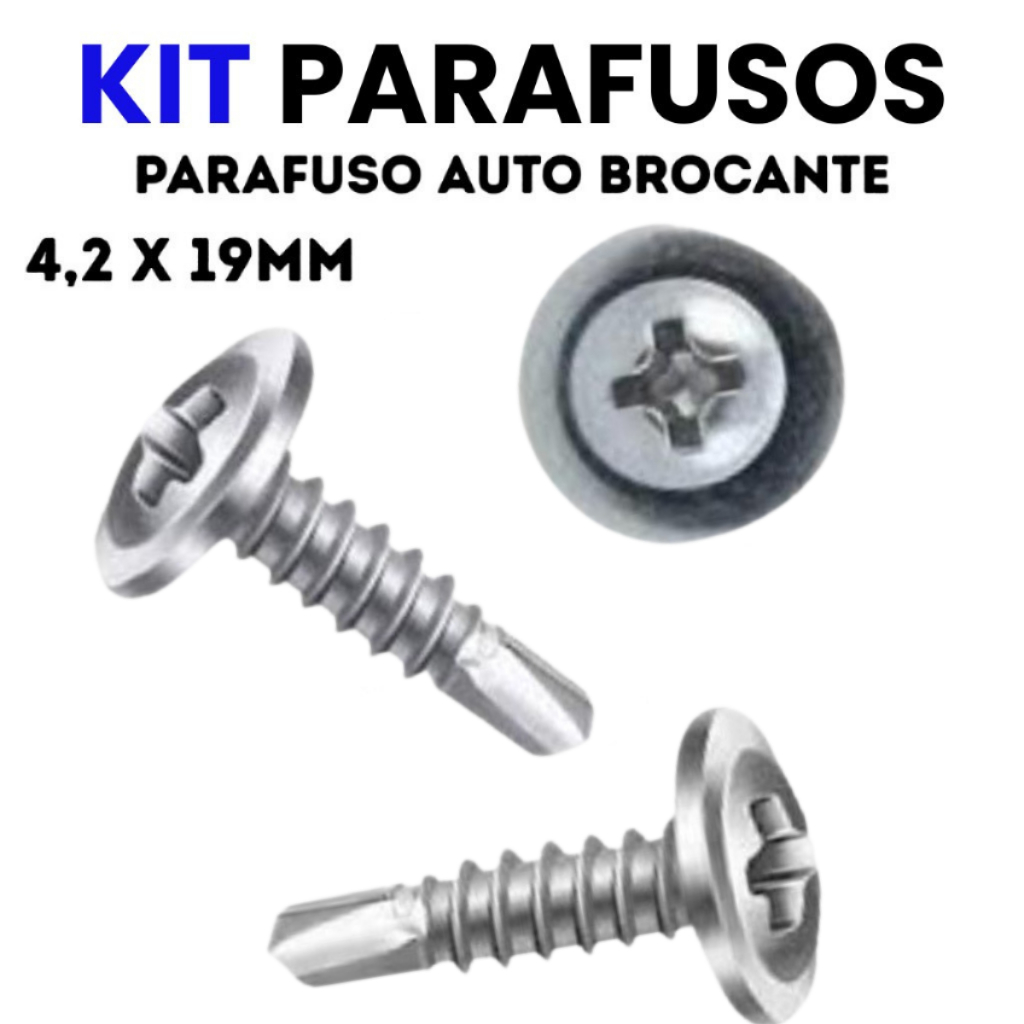 Kit de Parafusos Philips Flangeados Auto Brocantes 19 x4,2 mm