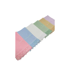 Kit 6 Toalhas Lavabo Valletex 28x45cm Para Bordar Ponto Cruz com Renda Guipir – Toalha Para Artesanato