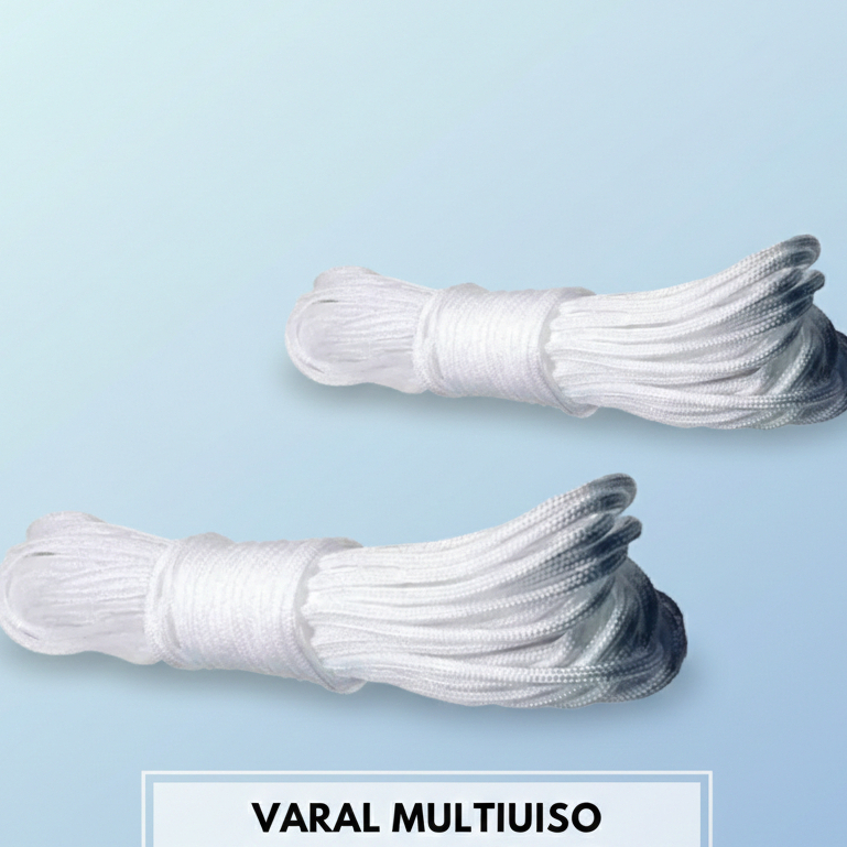 Corda para Varal Branca 3mm Super Resistente – 10 a 30 Metros - Resistente - Durável Varal Roupas