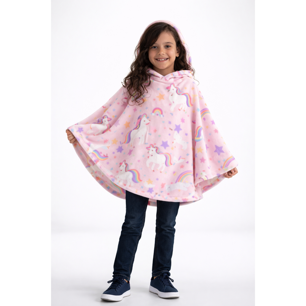 Kit 2 Poncho Infantil Menina 2 ao 10 Casaco de Inverno