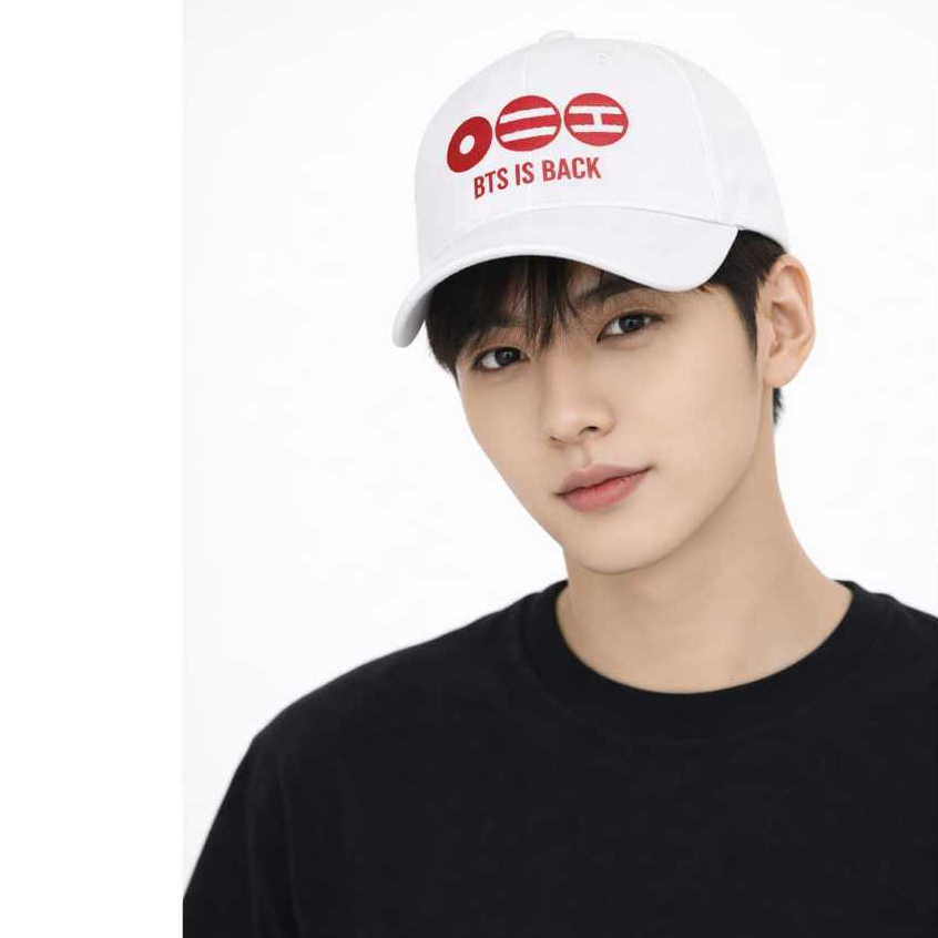 Boné K-Pop  Back Bordado Estilo Coreano Ajustável Fã Army 2026 em Oferta na Shopee