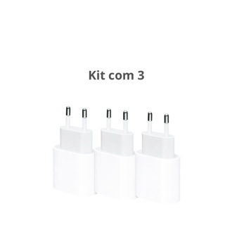 Kit com 3 ou 5 Fontes Turbo 20w Compatível iPhone Carregamento Rápido / Dados em Oferta na Shopee