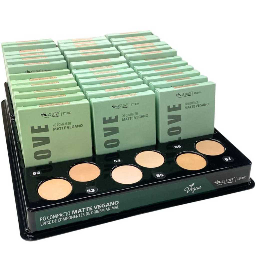 BOX C/ 30 PÓ COMPACTO MATTE À PROVA D’ÁGUA 10G MAX LOVE — ALTA COBERTURA 200 a 205 em Oferta na Shopee