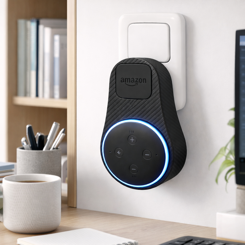 Suporte de Tomada para Alexa Echo Dot 3 | Sem Furação, Instalação Fácil