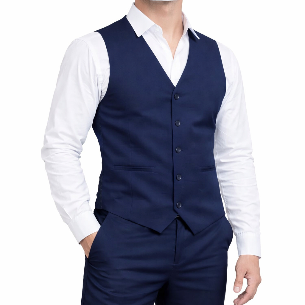 COLETE SOCIAL MASCULINO SLIM FIT AZUL MARINHO