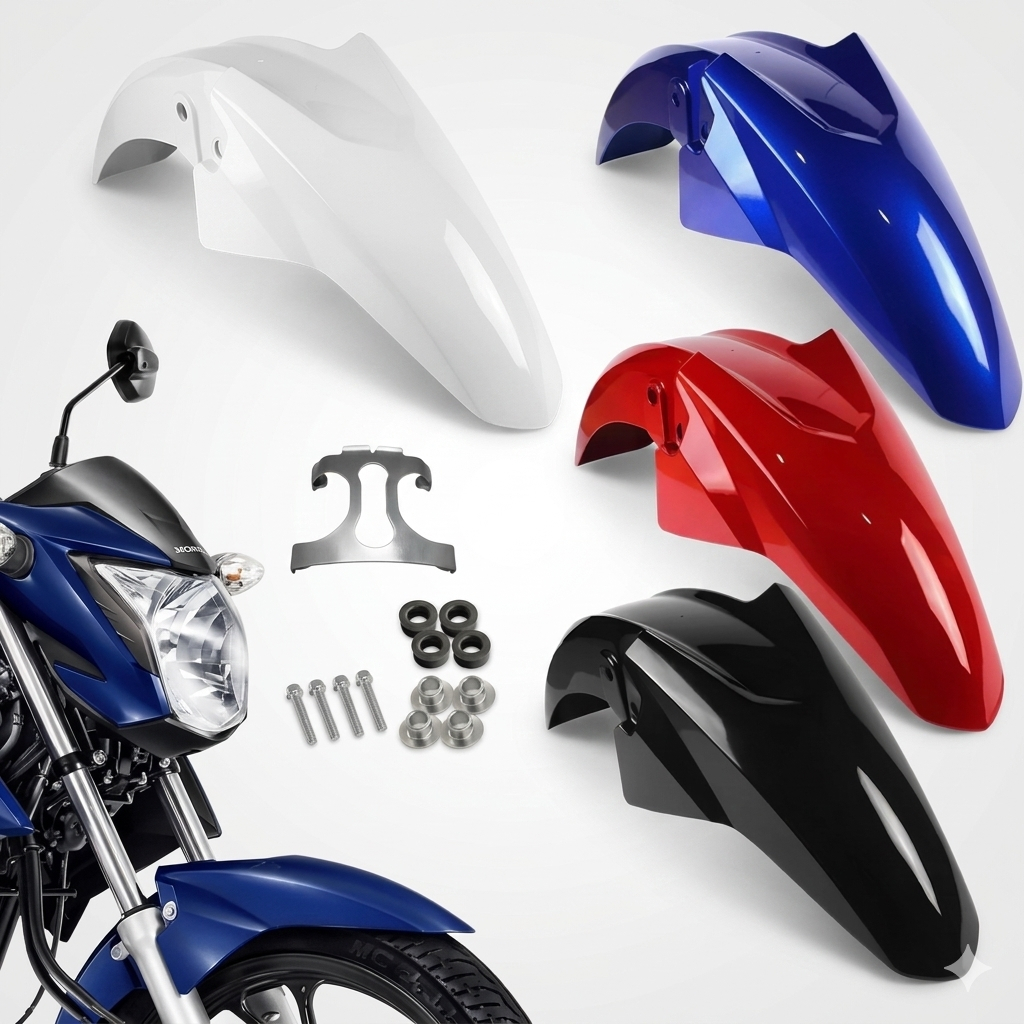 Kit Paralama Cg Titan Fan Start Cargo 125 150 160 2014 2015 a 2024 Preto Vermelho Branco Azul + Suporte Parafusos Aranha em Oferta na Shopee