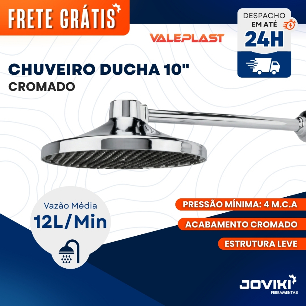 Chuveiro Ducha Cromado - Valeplast em Oferta na Shopee